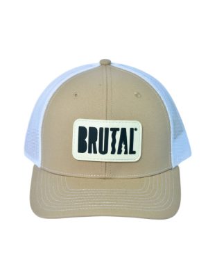 GORRA BEIGE LOGO BLANCO Y NEGRO