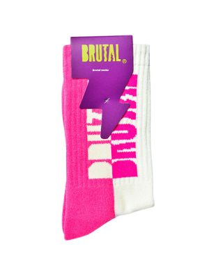 Medias Brutal Rosado con Beige